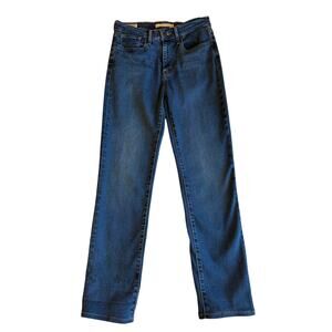 Levi’s 124 High Rise Straight Leg Stretch Medium Wash Zip Fly Blue Jeans Size 27